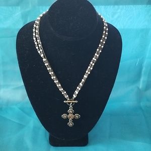📿COOKIE LEE TWO-WAY TOGGLE CROSS NECKLACE